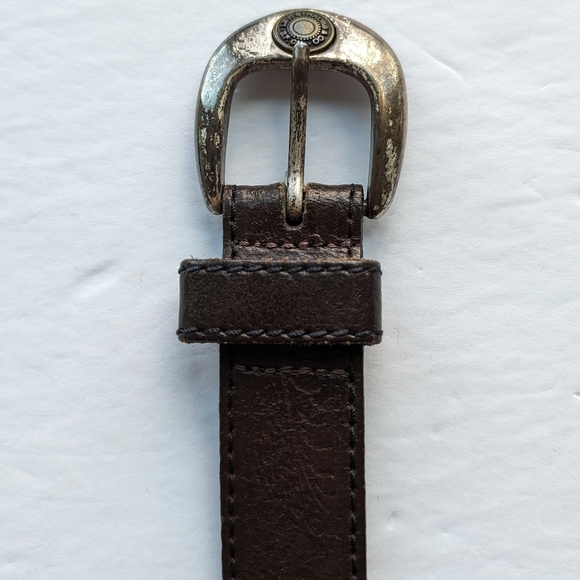 Vintage Levi's leather belt engraved western brown sz M - Picture 9 of 9